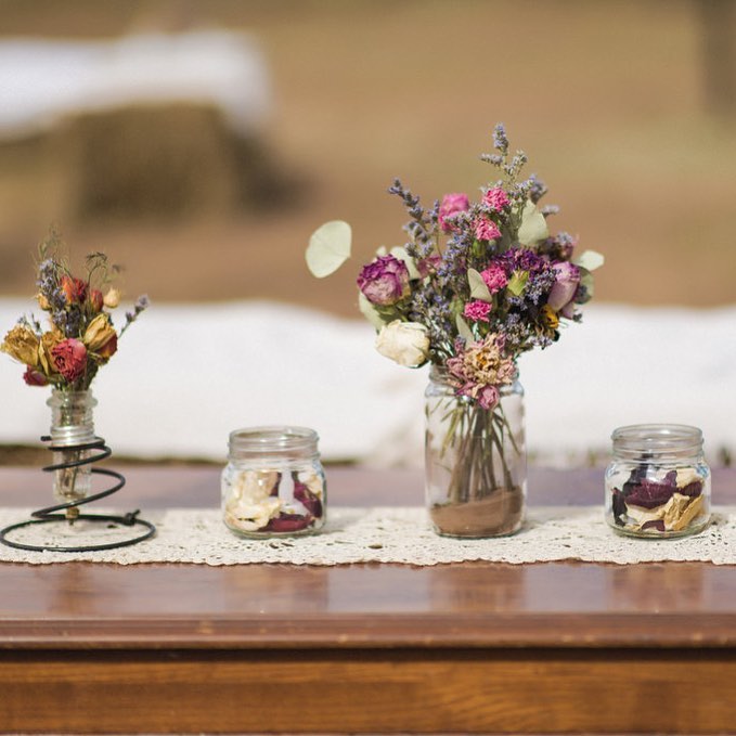 flores desidratadas para decoração