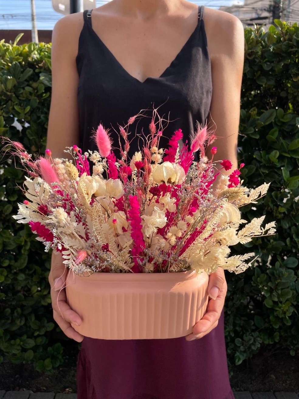 ideias criativas decoração flores desidratadas