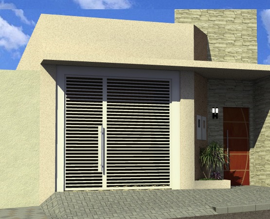 fachada de casa sem muro e com jardim