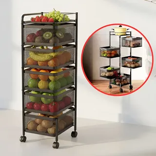 Fruteira de chão de aço preto fosco