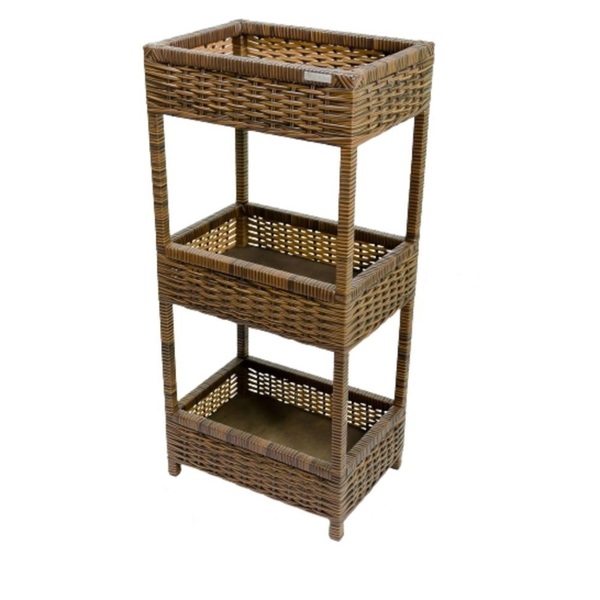 Fruteira de chão de metal com pintura fosca