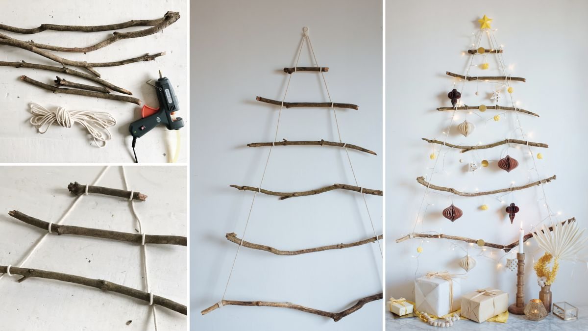 decoração galhos secos barata e elegante