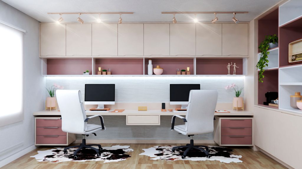 organização de home office para duas pessoas