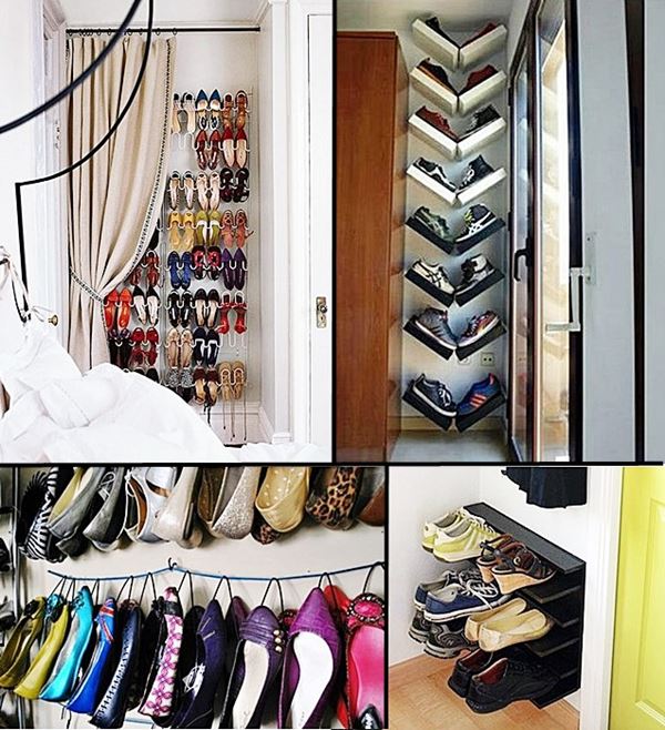 organização de sapatos femininos