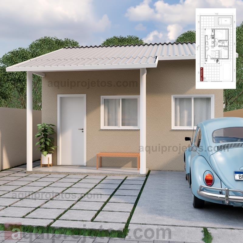 plantas de casas pequenas com 2 quartos