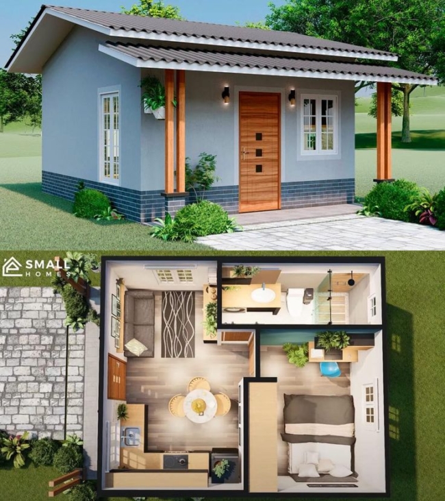 construção de casas pequenas pré-fabricadas