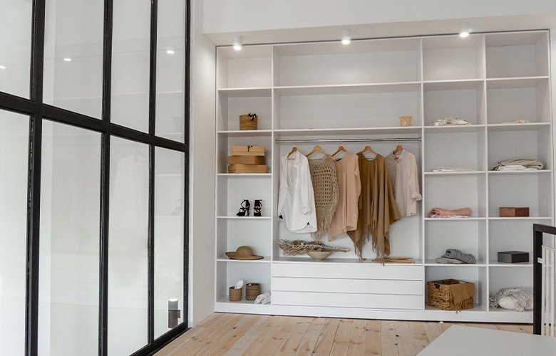 Closet de gesso para quarto pequeno