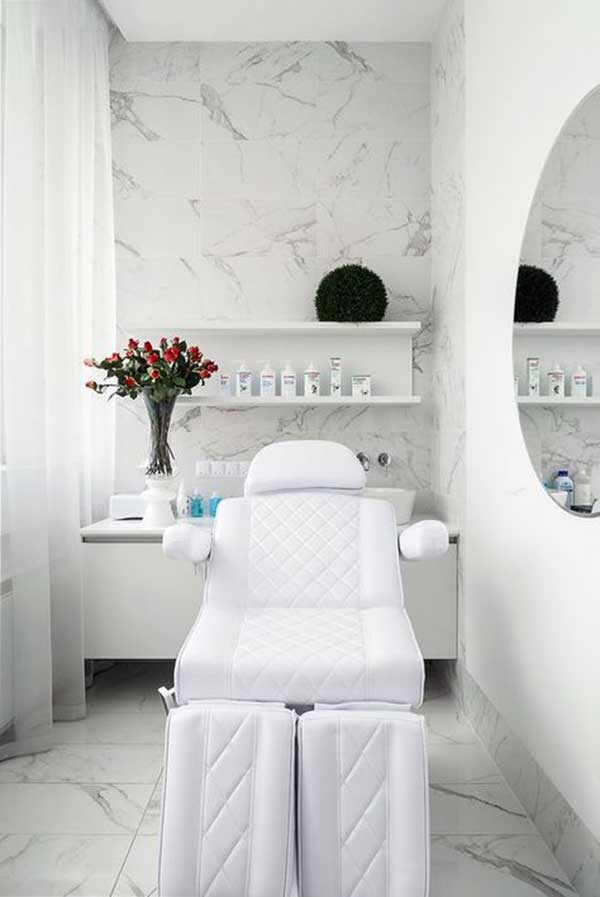 ideias decoração sala estetica pequena luxo