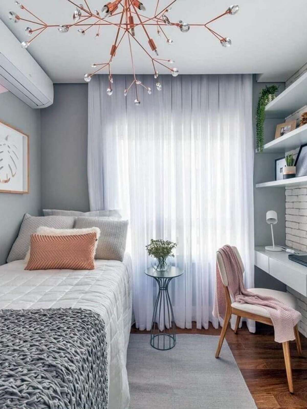 quarto feminino moderno pequeno