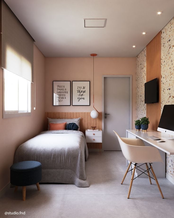 quarto feminino moderno cores neutras