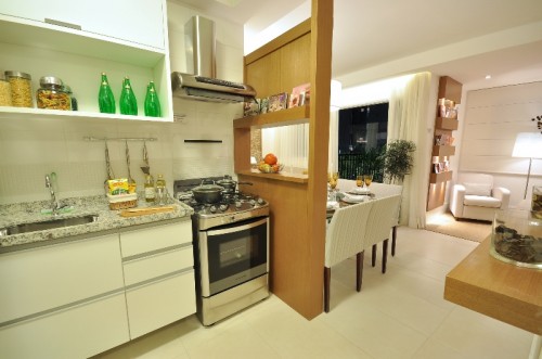 Divisória de sala e cozinha com bancada