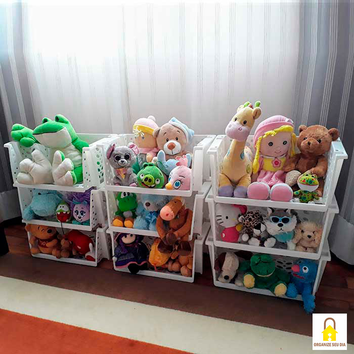organizar brinquedos de pelúcia