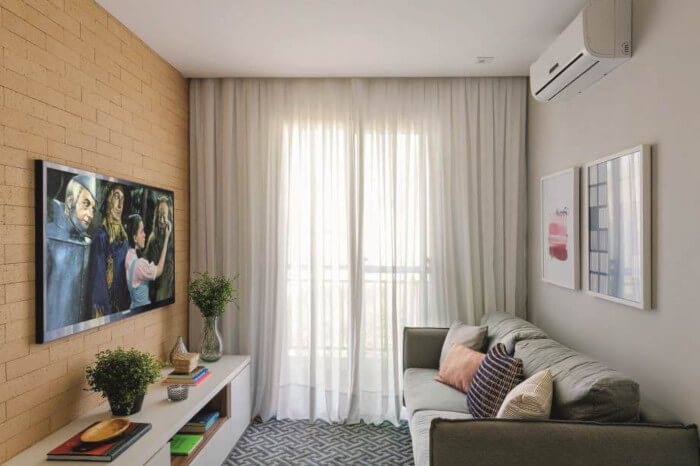 ideias decoração sala pequena parede