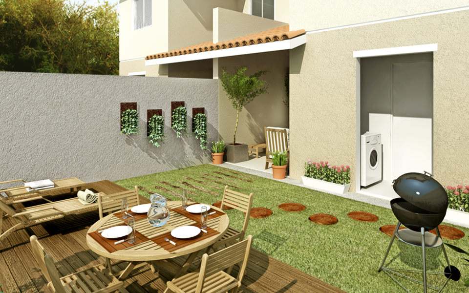 quintal pequeno com jardim