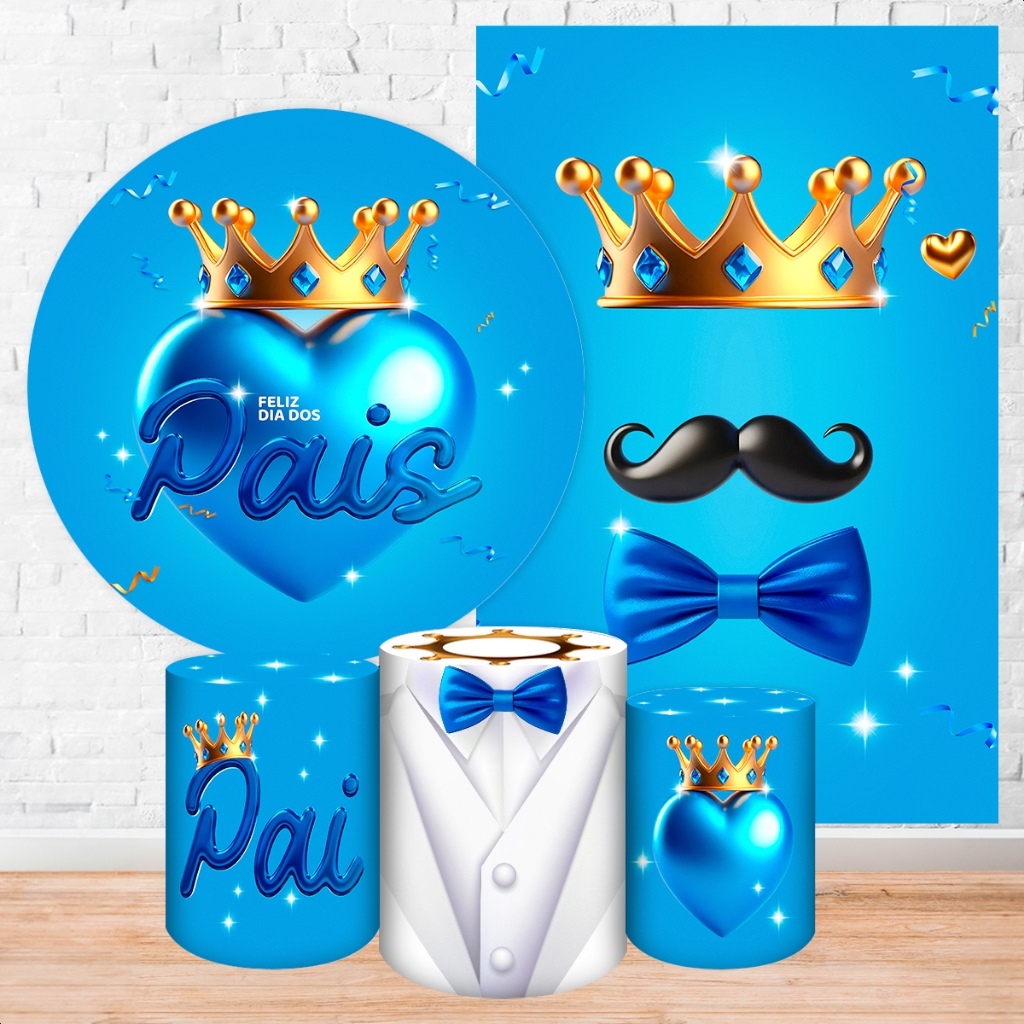 decoração igreja dia pais azul barata e bonita