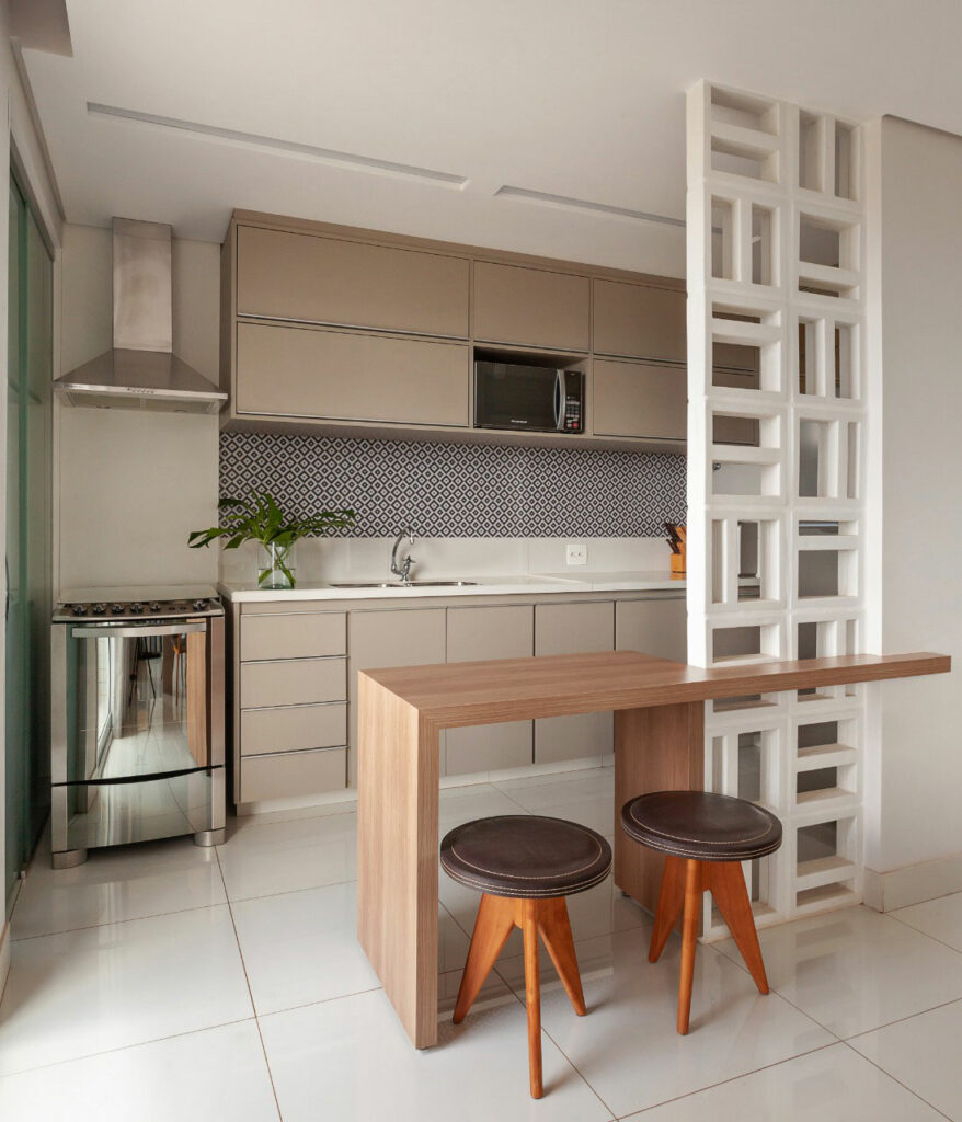 cozinha americana com sala de estar