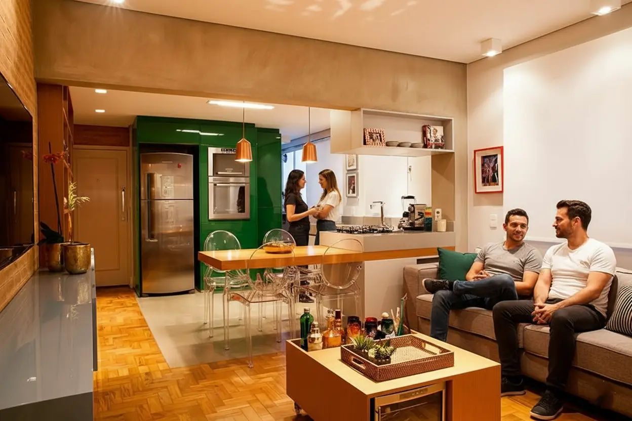 imagem de cozinha americana moderna