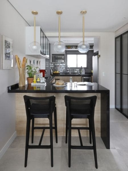 cozinha americana com sala de jantar