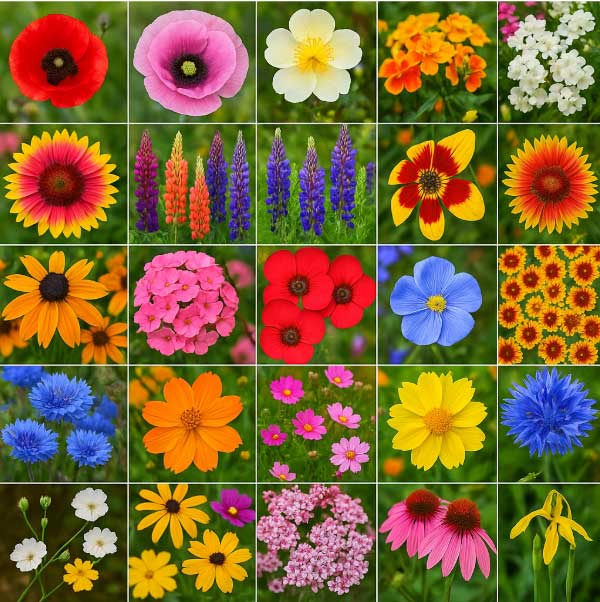 flores com gotas de orvalho