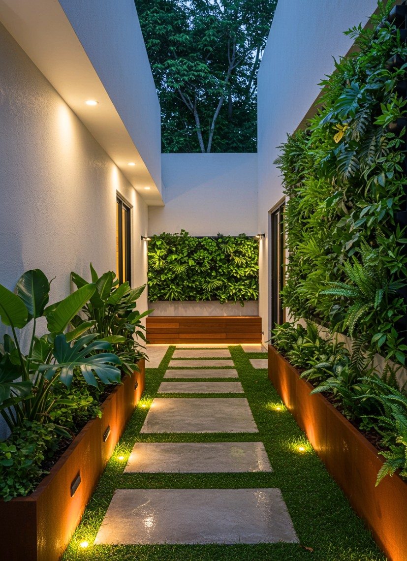 jardim corredor lateral externo