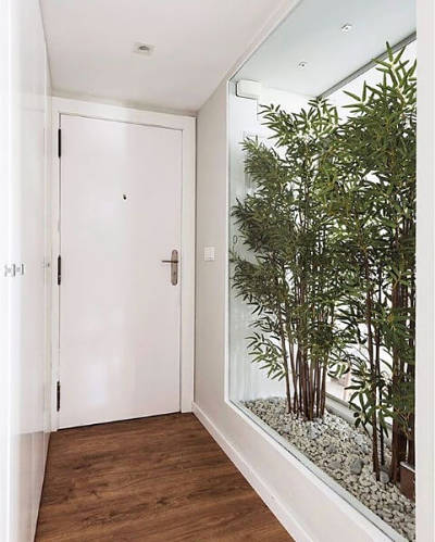 jardim de inverno corredor com pedras