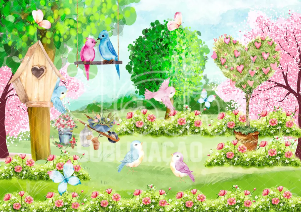fundo fotográfico jardim encantado