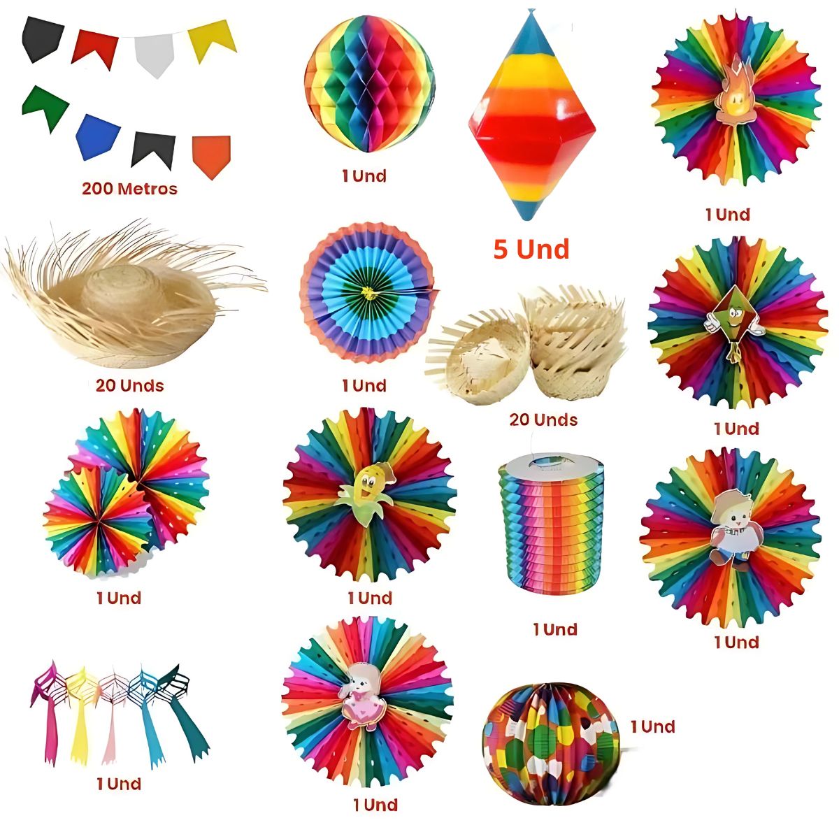 preço médio kit festa junina decoração completo