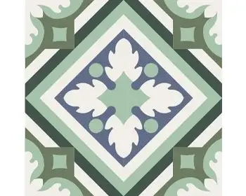 Ladrilho hidráulico verde floral