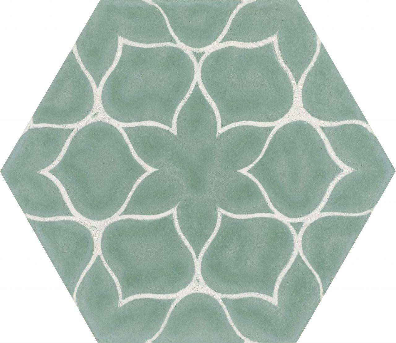 Ladrilho hidráulico verde floral