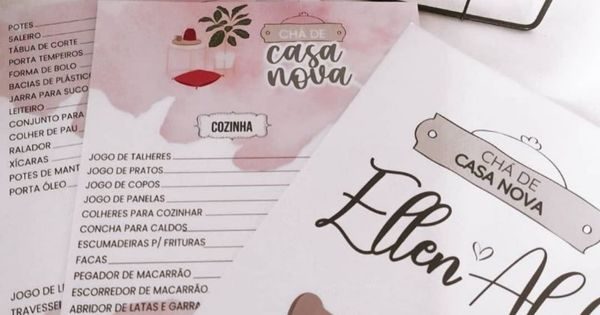 lista de presentes chá de casa nova completa