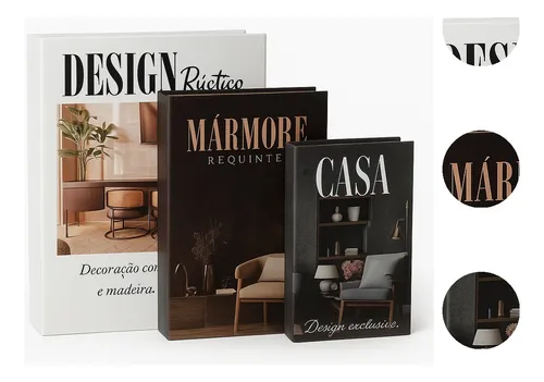 quanto custa kit livros decorativos grife