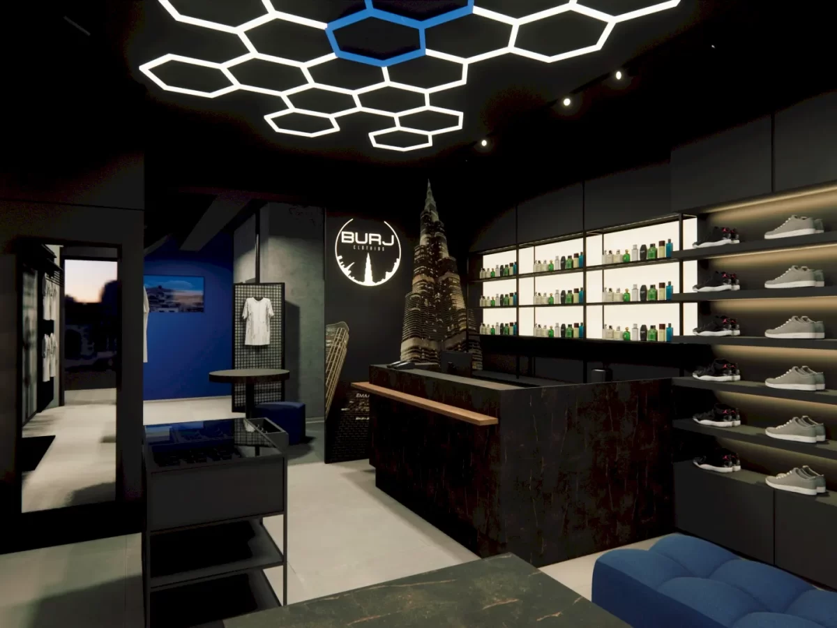 loja masculina decoração