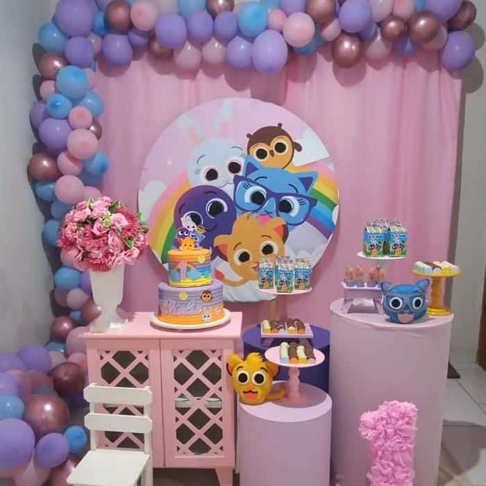 custo decoração festa bolofofos menina luxo orçamento