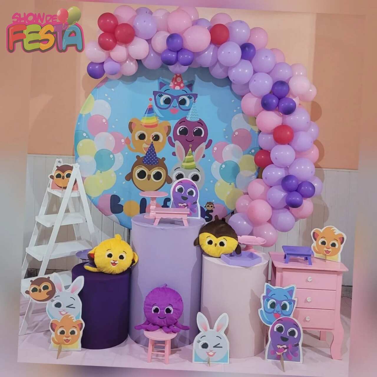 ideias decoração bolofofos menina luxo candy color