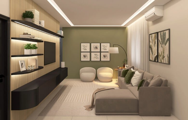 ideias de iluminação decorativa para sala de estar pequena