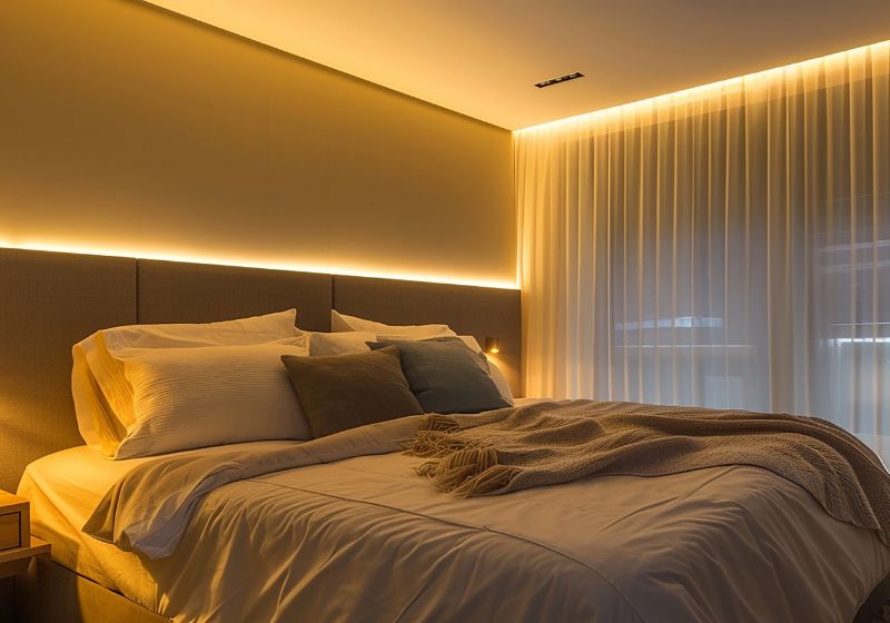 iluminação colorida quarto