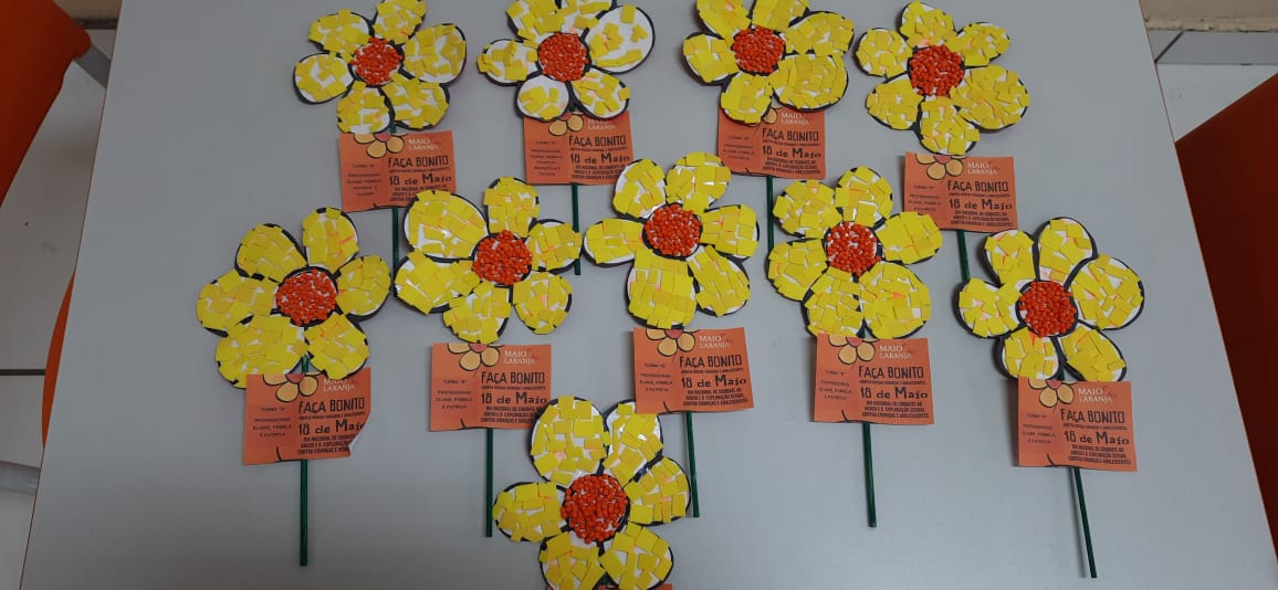 materiais decoração maio laranja tnt ou eva