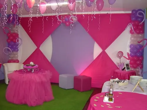 ideias de decoração com malha tensionada para festas