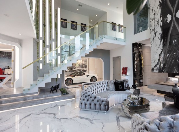 detalhes luxuosos interior mansão