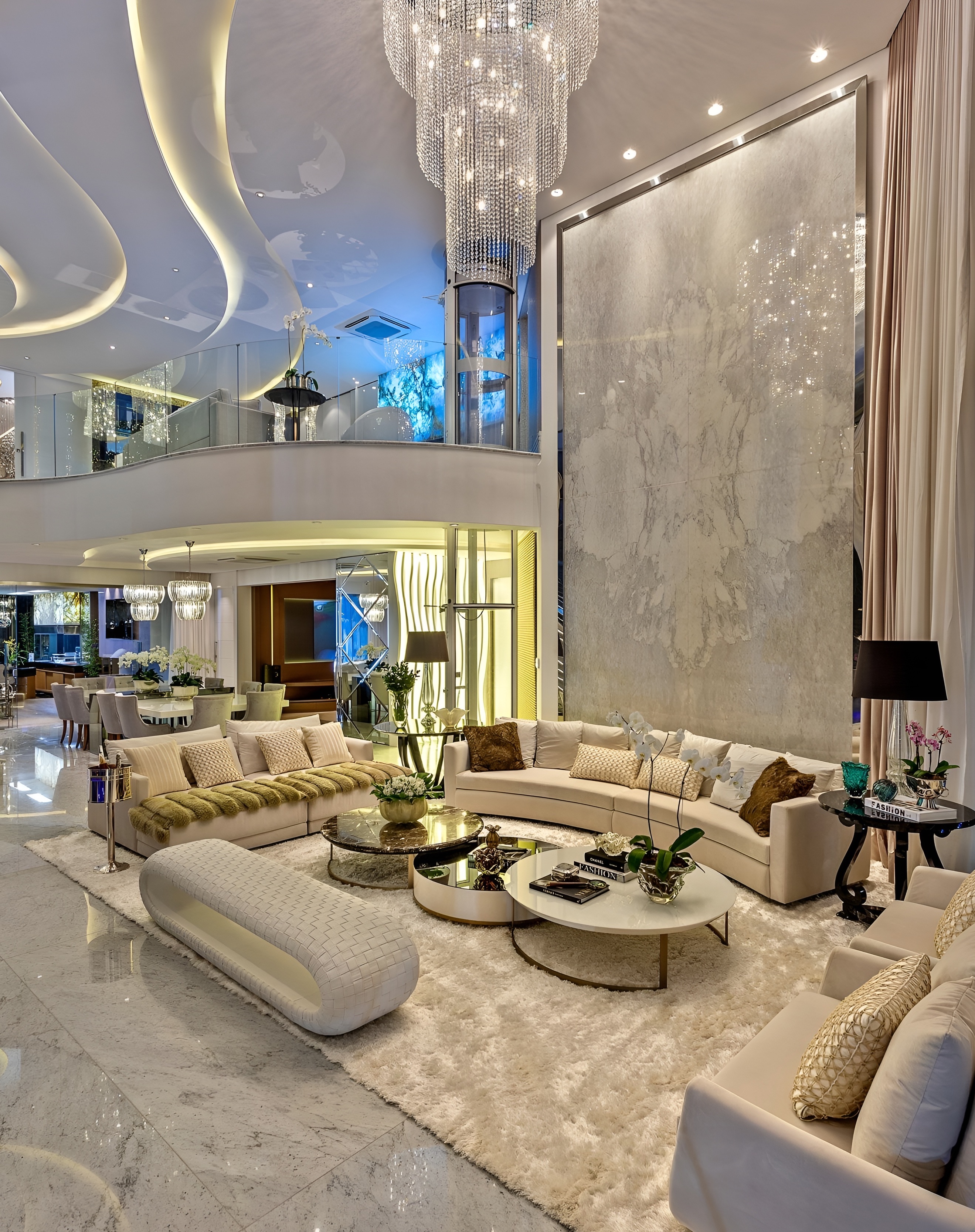 detalhes luxuosos interior mansão