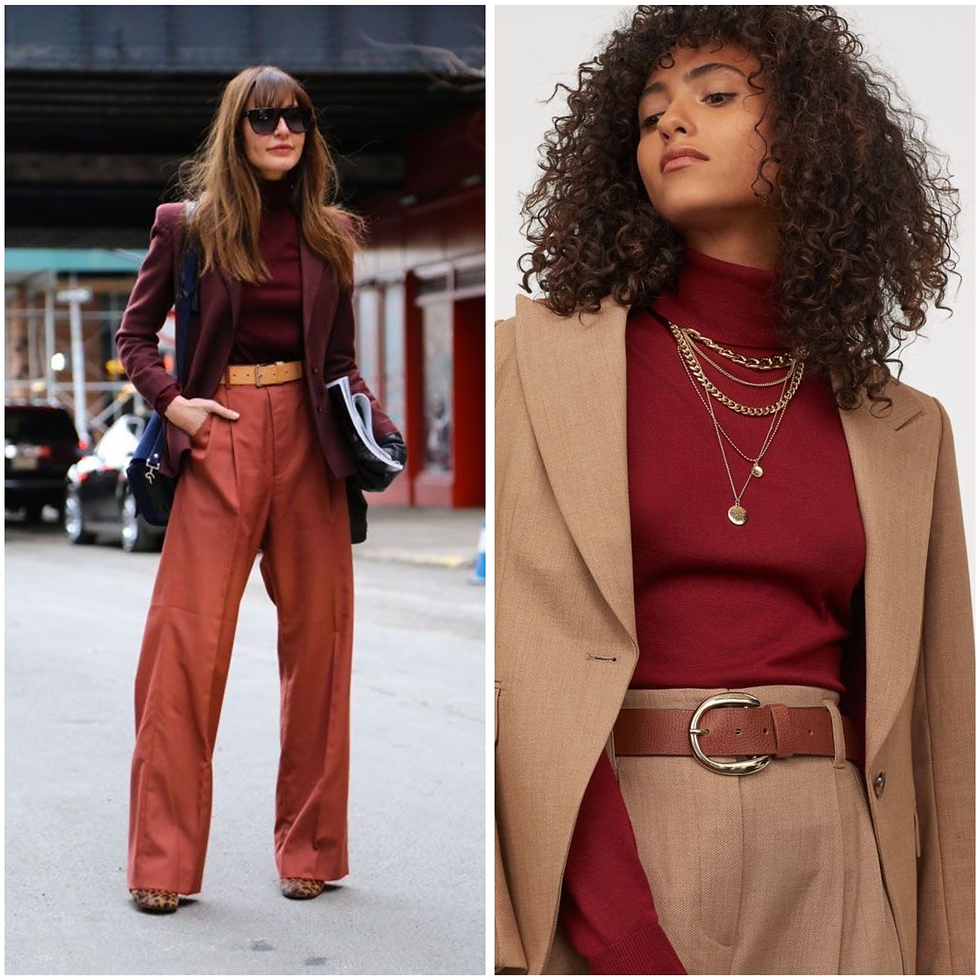 combinação cores marrom vermelho