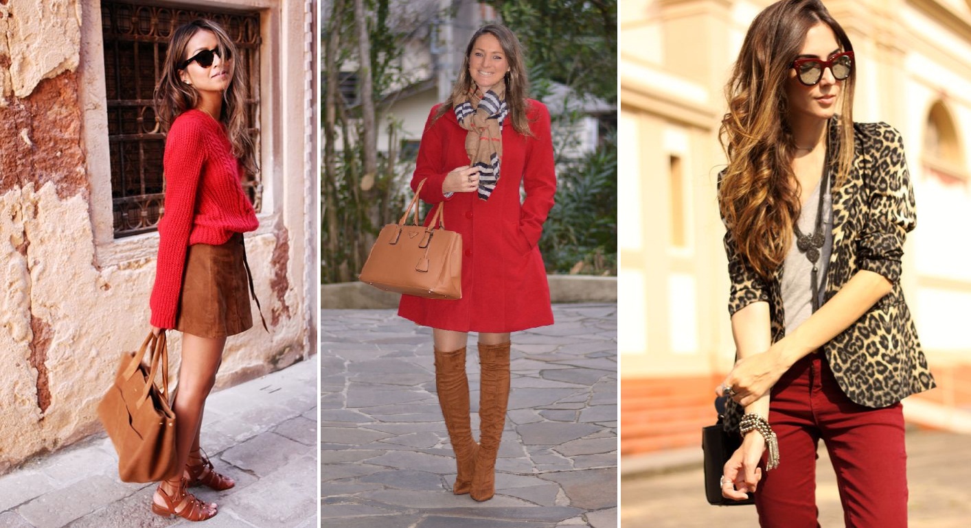 combinação cores marrom vermelho