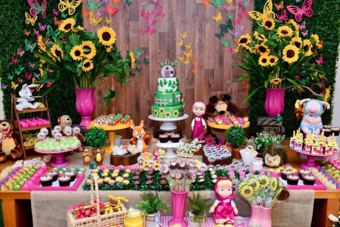 ideias criativas decoração festa masha e o urso