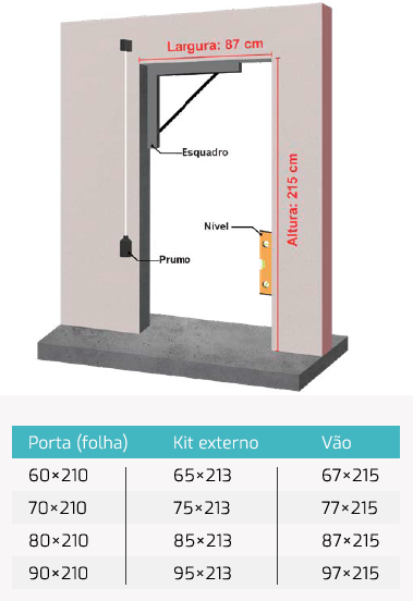 medida porta madeira