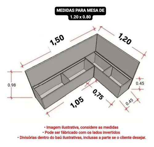 medidas canto alemão pequeno