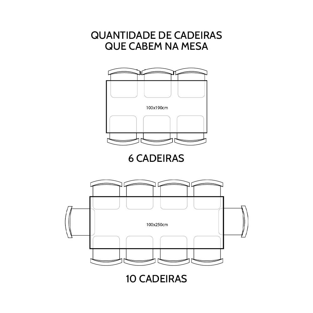 medidas de uma mesa de 6 cadeiras
