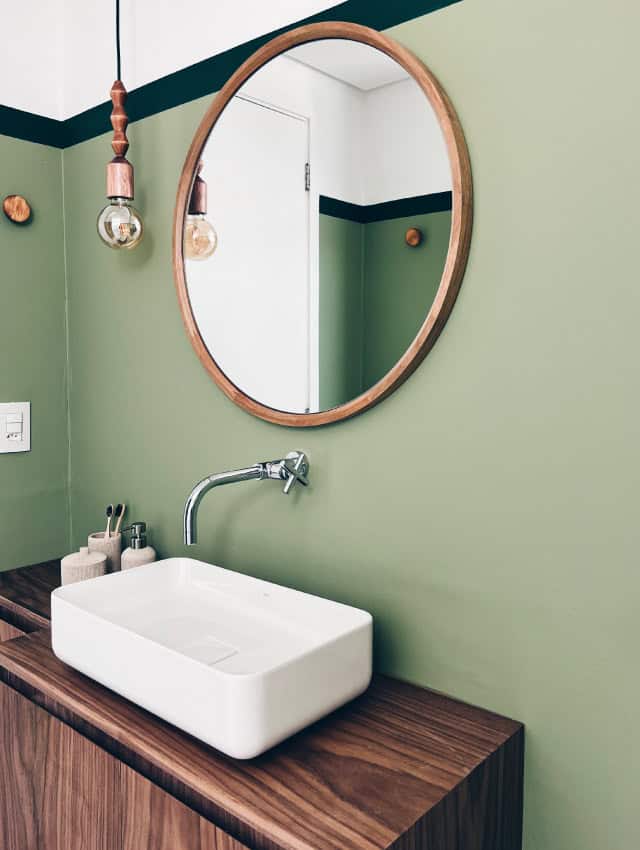 meia parede verde boho