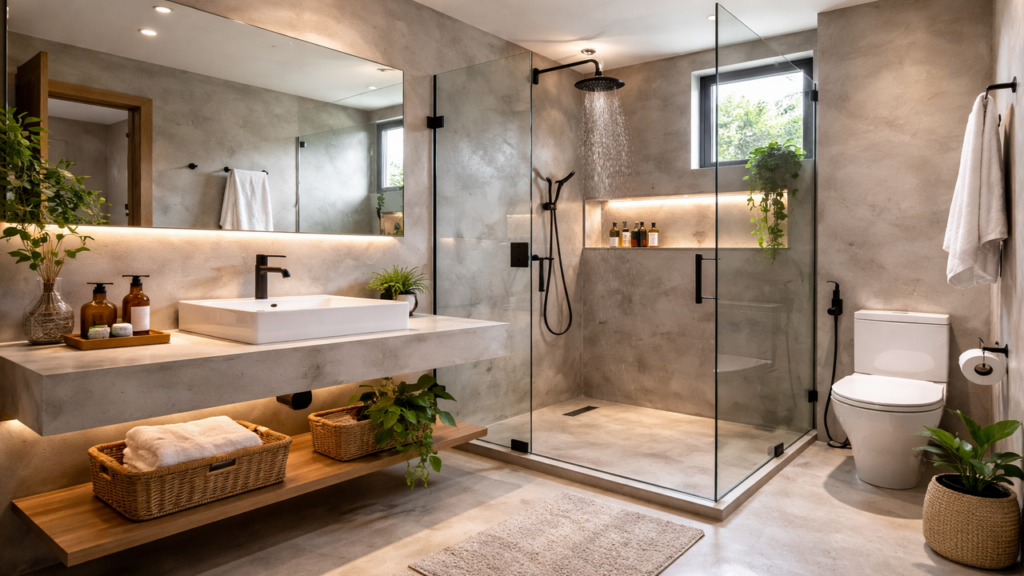 custo microcimento banheiro m2