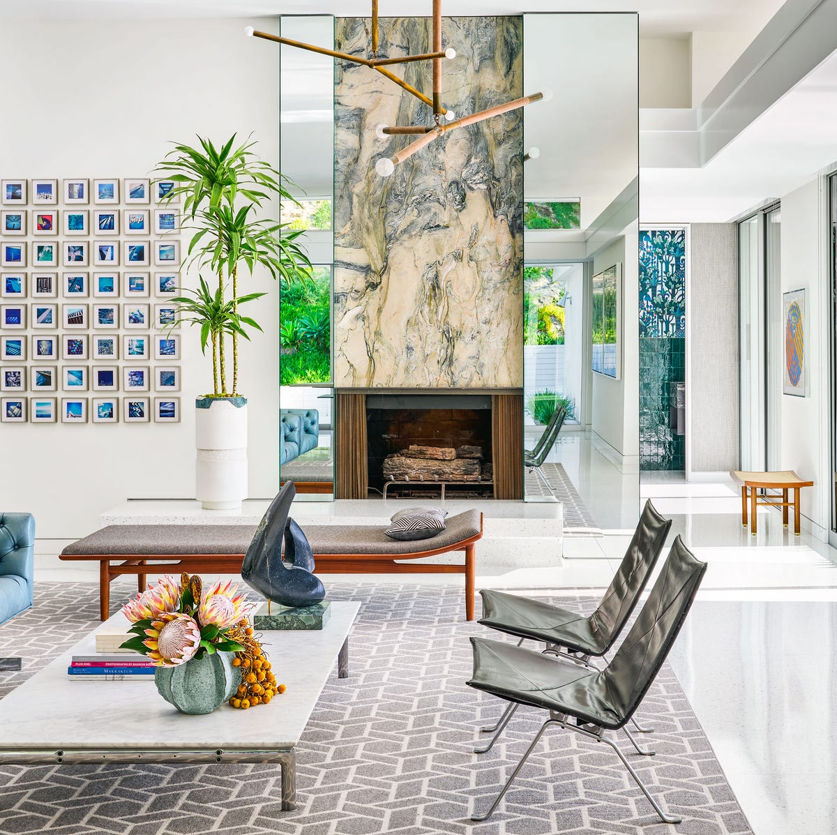 como decorar sala mid century modern