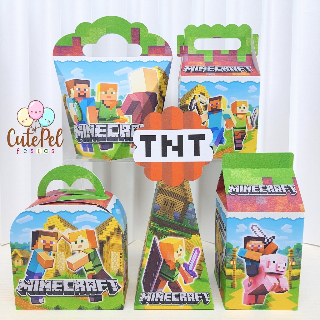 ideias lembrancinhas minecraft festa infantil